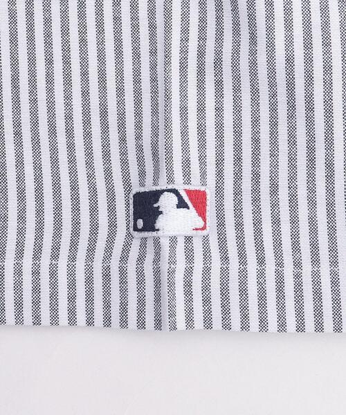 MLB（メジャーリーグベースボール）の「∴WEGO/MLB別注ストライプグラフィックシャツ（シャツ/ブラウス・メンズ・ブラウン系その他4/ブルー系その他4/ホワイト系その他4・LARGE/MEDIUM）」の7枚目の写真