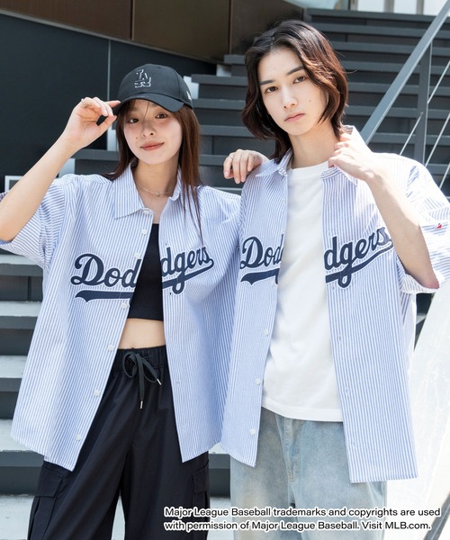 セール】∴WEGO/MLB別注ストライプグラフィックシャツ（シャツ