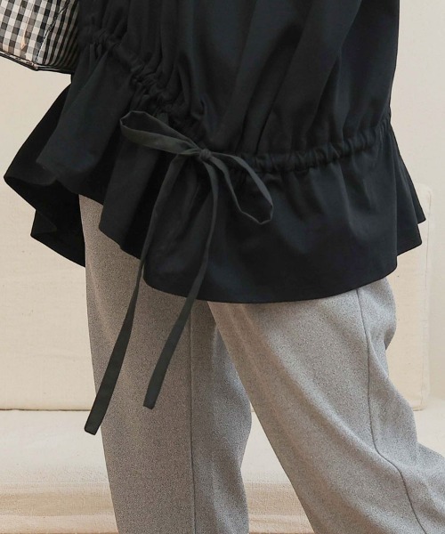 DONOBAN（ドノバン）の「フリルへムリボントップス（汗染み防止）（Tシャツ/カットソー・レディース・ブラック/グレー/ホワイト・ONE）」の18枚目の写真