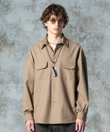 glamb（グラム）の「Suit Fabric Work Shirt   スーツファブリックワークシャツ（シャツ/ブラウス）」