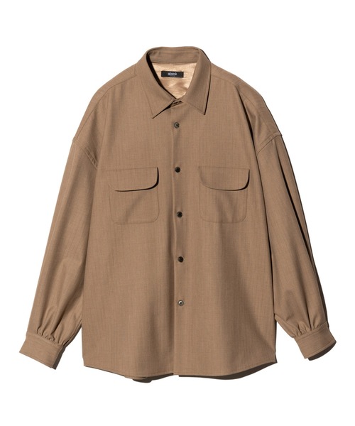glamb（グラム）の「Suit Fabric Work Shirt / スーツファブリックワークシャツ（シャツ/ブラウス・メンズ・ブラック/ベージュ・S/M/L）」の3枚目の写真