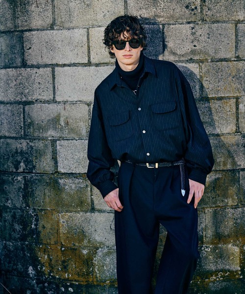 glamb（グラム）の「Suit Fabric Work Shirt / スーツファブリックワークシャツ（シャツ/ブラウス・メンズ・ブラック/ベージュ・S/M/L）」の13枚目の写真