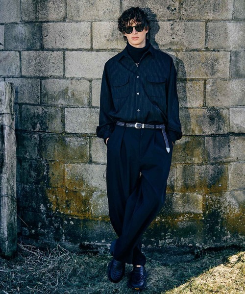 glamb（グラム）の「Suit Fabric Work Shirt / スーツファブリックワークシャツ（シャツ/ブラウス・メンズ・ブラック/ベージュ・S/M/L）」の14枚目の写真