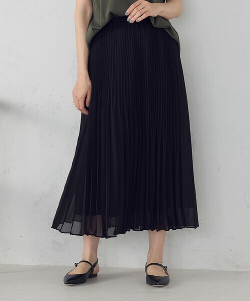 セール】シフォンジョーゼット アシンメトリープリーツ スカート