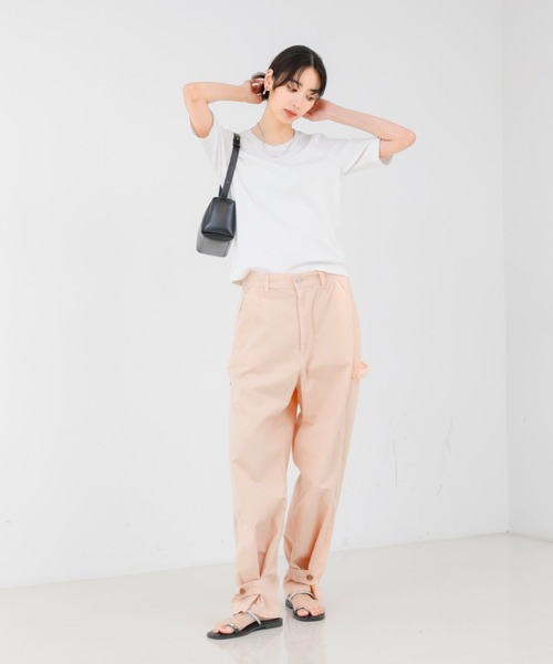 qualite（カリテ）の「【SERGE】PAINTER PANTS/ペインターパンツ/ワイドパンツ（デニムパンツ・レディース・サーモンピンク/セージグリーン・36/40/38/34）」の2枚目の写真