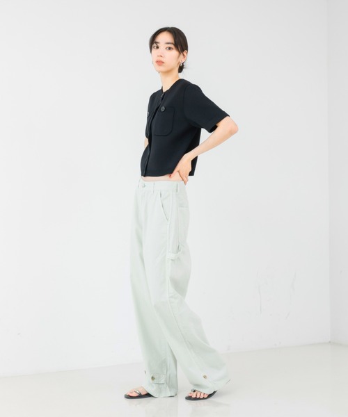 qualite（カリテ）の「【SERGE】PAINTER PANTS/ペインターパンツ/ワイドパンツ（デニムパンツ・レディース・サーモンピンク/セージグリーン・36/40/38/34）」の18枚目の写真