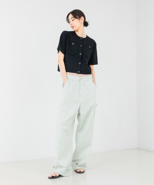 qualite（カリテ）の「【SERGE】PAINTER PANTS/ペインターパンツ/ワイドパンツ（デニムパンツ・レディース・サーモンピンク/セージグリーン・36/40/38/34）」の19枚目の写真