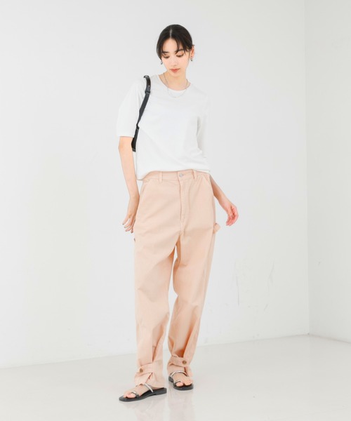 qualite（カリテ）の「【SERGE】PAINTER PANTS/ペインターパンツ/ワイドパンツ（デニムパンツ・レディース・サーモンピンク/セージグリーン・36/40/38/34）」の5枚目の写真