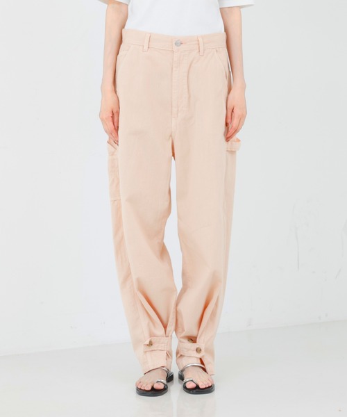 qualite（カリテ）の「【SERGE】PAINTER PANTS/ペインターパンツ/ワイドパンツ（デニムパンツ・レディース・サーモンピンク/セージグリーン・36/40/38/34）」の6枚目の写真