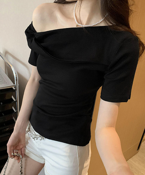 Delyle NOIR - Delyle♡くんくん sama専用♡袖ファーオフショルダートップス♡２点 セール】【LVEU.】オフショルダブルジップニットトップス