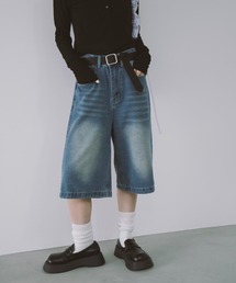 duei（デュイ）の「ウォッシュドデニムハーフパンツ（デニムパンツ）」