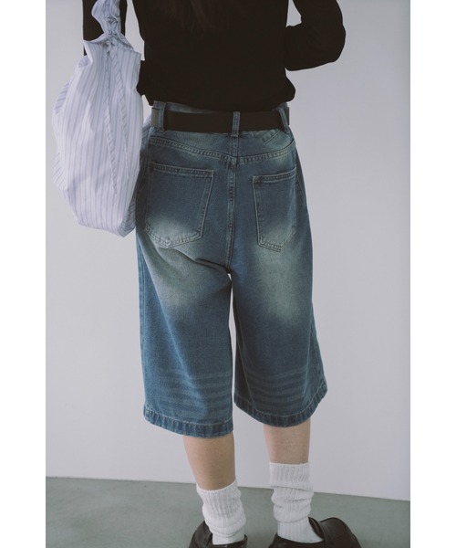 duei（デュイ）の「ウォッシュドデニムハーフパンツ（デニムパンツ・レディース・ブルー・FREE）」の16枚目の写真