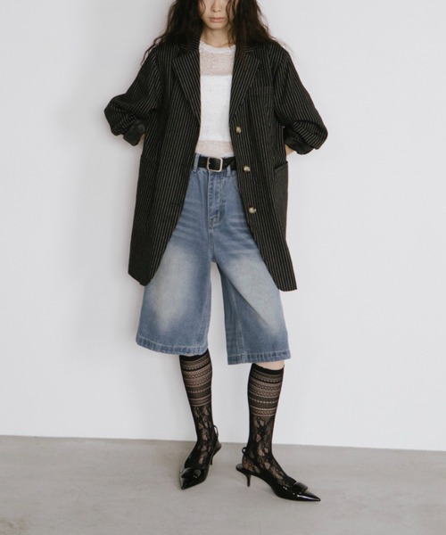 duei（デュイ）の「ウォッシュドデニムハーフパンツ（デニムパンツ・レディース・ブルー・FREE）」の9枚目の写真