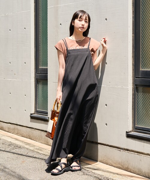 FREAK'S STORE(フリークスストア)の「<接触冷感>SUMMERCOOL バックリボン キャミソールワンピース(ワンピース・レディース・グレー/サックスブルー/ブラック・フリ-)」の4枚目の写真