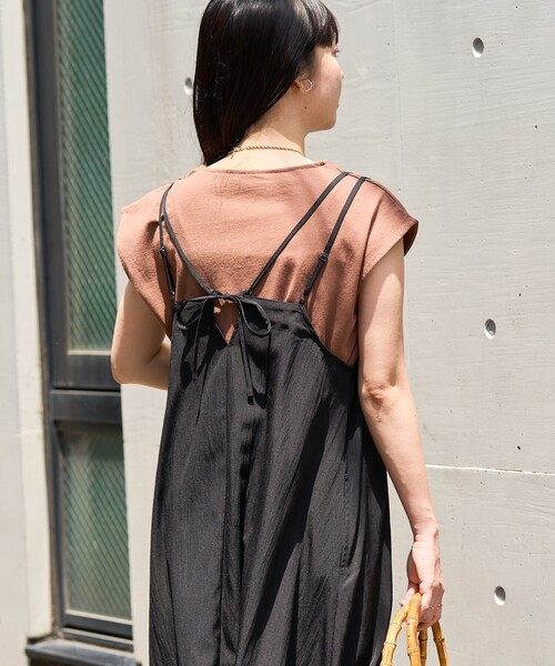 FREAK'S STORE(フリークスストア)の「<接触冷感>SUMMERCOOL バックリボン キャミソールワンピース(ワンピース・レディース・グレー/サックスブルー/ブラック・フリ-)」の9枚目の写真