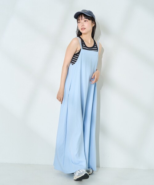 FREAK'S STORE(フリークスストア)の「<接触冷感>SUMMERCOOL バックリボン キャミソールワンピース(ワンピース・レディース・グレー/サックスブルー/ブラック・フリ-)」の14枚目の写真