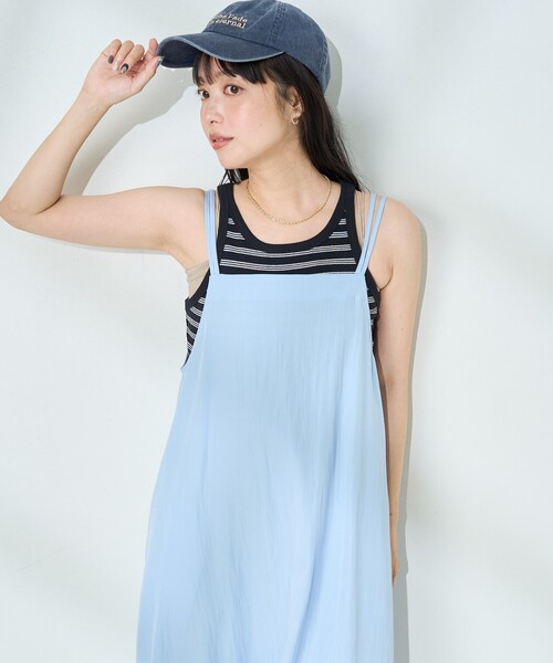 FREAK'S STORE(フリークスストア)の「<接触冷感>SUMMERCOOL バックリボン キャミソールワンピース(ワンピース・レディース・グレー/サックスブルー/ブラック・フリ-)」の17枚目の写真