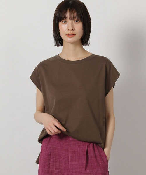 LAKOLE（ラコレ）の「【接触冷感】coolfiverノースリーブ / 328182（Tシャツ/カットソー・レディース・オフホワイト/ブラック/ブラウン/グリーン・FREE）」の3枚目の写真