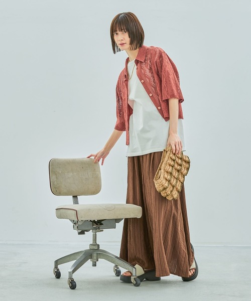 LAKOLE（ラコレ）の「【接触冷感】coolfiverノースリーブ / 328182（Tシャツ/カットソー・レディース・オフホワイト/ブラック/ブラウン/グリーン・FREE）」の5枚目の写真