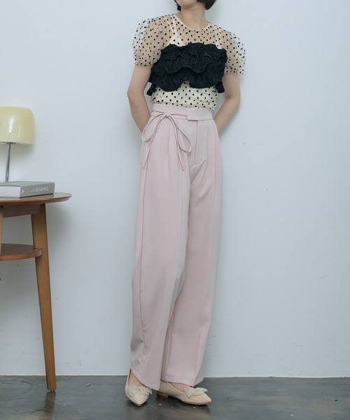 SEN TOKYO(セントーキョー)の「シアードットパフスリーブトップス(シャツ/ブラウス・レディース・アイボリー/ブラック/ホワイト/ブラウン・FREE)」の19枚目の写真