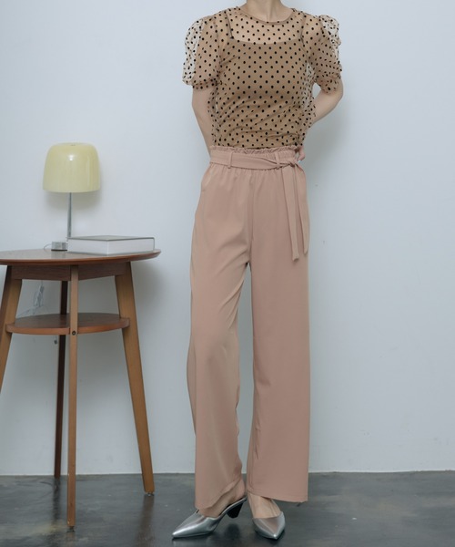 SEN TOKYO(セントーキョー)の「シアードットパフスリーブトップス(シャツ/ブラウス・レディース・アイボリー/ブラック/ホワイト/ブラウン・FREE)」の5枚目の写真