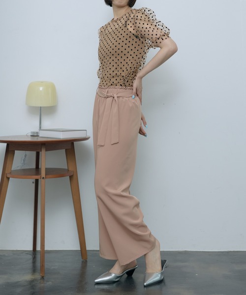 SEN TOKYO(セントーキョー)の「シアードットパフスリーブトップス(シャツ/ブラウス・レディース・アイボリー/ブラック/ホワイト/ブラウン・FREE)」の8枚目の写真