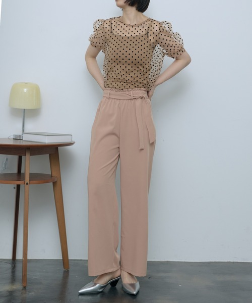 SEN TOKYO(セントーキョー)の「シアードットパフスリーブトップス(シャツ/ブラウス・レディース・アイボリー/ブラック/ホワイト/ブラウン・FREE)」の11枚目の写真