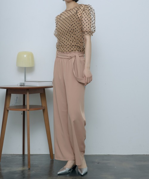 SEN TOKYO(セントーキョー)の「シアードットパフスリーブトップス(シャツ/ブラウス・レディース・アイボリー/ブラック/ホワイト/ブラウン・FREE)」の6枚目の写真