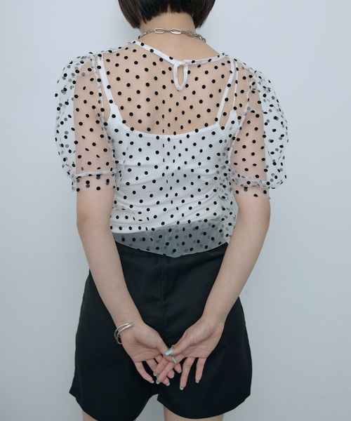 SEN TOKYO(セントーキョー)の「シアードットパフスリーブトップス(シャツ/ブラウス・レディース・アイボリー/ブラック/ホワイト/ブラウン・FREE)」の22枚目の写真