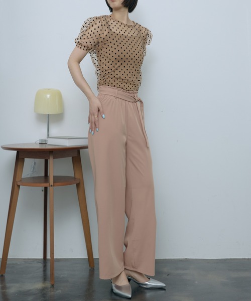 SEN TOKYO(セントーキョー)の「シアードットパフスリーブトップス(シャツ/ブラウス・レディース・アイボリー/ブラック/ホワイト/ブラウン・FREE)」の9枚目の写真