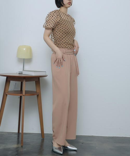 SEN TOKYO(セントーキョー)の「シアードットパフスリーブトップス(シャツ/ブラウス・レディース・アイボリー/ブラック/ホワイト/ブラウン・FREE)」の10枚目の写真