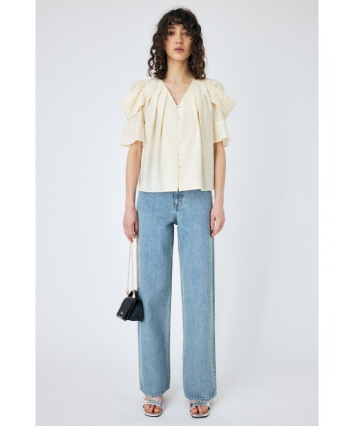 MOUSSY（マウジー）の「HW 90S STRAIGHT（デニムパンツ・レディース・ブルー/ワンウォッシュ/ライトブルー・23inch/24inch/25inch/26inch）」の15枚目の写真
