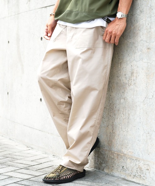 jiggys shop（ジギーズショップ）の「ストレッチ ワイドシルエット イージー ベイカーパンツ（その他パンツ・メンズ・チャコールグレー/ブラック/オフホワイト/カーキ・MEDIUM/LARGE/X-LARGE）」の2枚目の写真