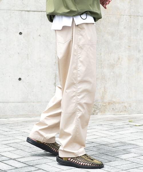 jiggys shop（ジギーズショップ）の「ストレッチ ワイドシルエット イージー ベイカーパンツ（その他パンツ・メンズ・チャコールグレー/ブラック/オフホワイト/カーキ・MEDIUM/LARGE/X-LARGE）」の6枚目の写真