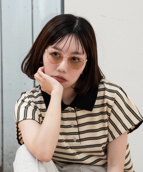 lawgy(ラウジー)の「color boston frame sunglasses / カラーボストンフレームサングラス(サングラス・レディース・ブラック/ブルーグレー/ブラウン系その他/カーキ/ライトオレンジ系・FREE)」の5枚目の写真