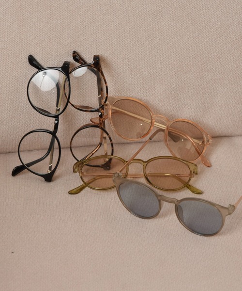 lawgy(ラウジー)の「color boston frame sunglasses / カラーボストンフレームサングラス(サングラス・レディース・ブラック/ブルーグレー/ブラウン系その他/カーキ/ライトオレンジ系・FREE)」の1枚目の写真