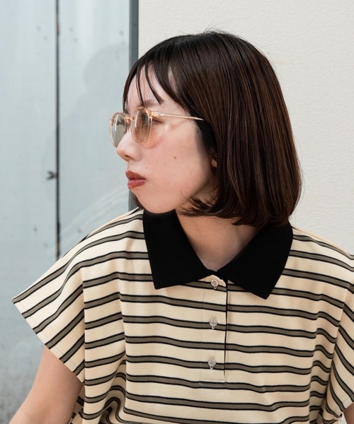 lawgy(ラウジー)の「color boston frame sunglasses / カラーボストンフレームサングラス(サングラス・レディース・ブラック/ブルーグレー/ブラウン系その他/カーキ/ライトオレンジ系・FREE)」の7枚目の写真