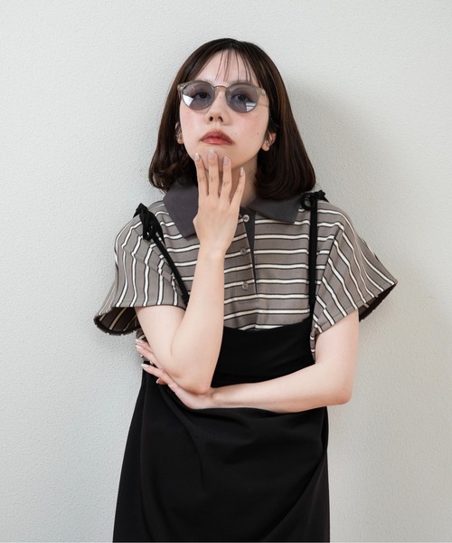 lawgy(ラウジー)の「color boston frame sunglasses / カラーボストンフレームサングラス(サングラス・レディース・ブラック/ブルーグレー/ブラウン系その他/カーキ/ライトオレンジ系・FREE)」の16枚目の写真