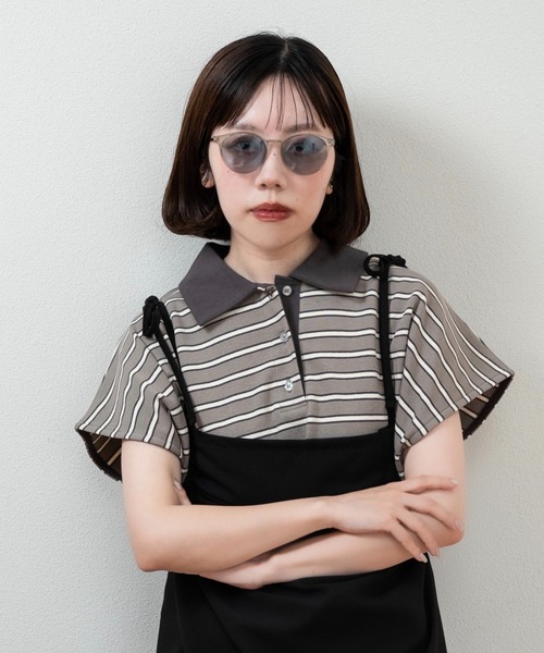 lawgy(ラウジー)の「color boston frame sunglasses / カラーボストンフレームサングラス(サングラス・レディース・ブラック/ブルーグレー/ブラウン系その他/カーキ/ライトオレンジ系・FREE)」の15枚目の写真