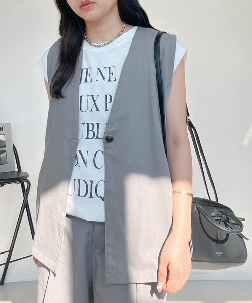 AS KNOW AS plus(アズノゥアズプラス)の「●2点セットアイテム ベストとショートパンツ セットアップ(セットアップ・レディース・アイボリー/ブラック/グレー・FREE)」の21枚目の写真