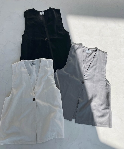 AS KNOW AS plus(アズノゥアズプラス)の「●2点セットアイテム ベストとショートパンツ セットアップ(セットアップ・レディース・アイボリー/ブラック/グレー・FREE)」の12枚目の写真