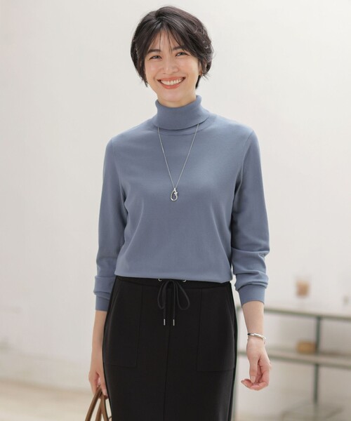 J.PRESS Ladies(J.プレス レディス)の「【人気のため新色追加】PRINCE タートルネック ニット(ニット/セーター・レディース・ブラック系/ベージュ系/ピンク系/ホワイト系/ライトグレー系/ダルブルー系/ベージュ系1/ライトグリーン/ふじ色系/ピンク系2・SMALL)」の7枚目の写真