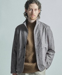 MEN'S BIGI（メンズビギ）の「ドットエアーヘリンボーンプリントスタンドカラージャケット<保温 透湿 撥水 防シワ ストレッチ>Ⓡ（その他アウター）」