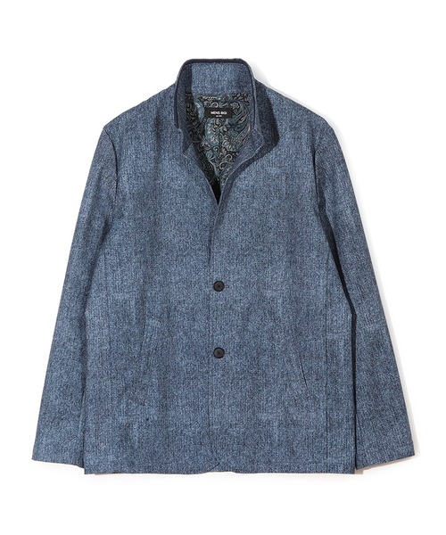 MEN'S BIGI(メンズビギ)の「ドットエアーヘリンボーンプリントスタンドカラージャケット<保温/透湿/撥水/防シワ/ストレッチ>Ⓡ(その他アウター・メンズ・ブラック系その他/チャコールグレー/ネイビー・01/02/03/04)」の3枚目の写真