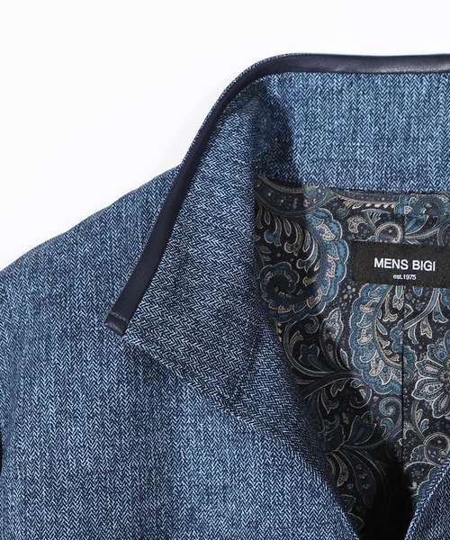 MEN'S BIGI(メンズビギ)の「ドットエアーヘリンボーンプリントスタンドカラージャケット<保温/透湿/撥水/防シワ/ストレッチ>Ⓡ(その他アウター・メンズ・ブラック系その他/チャコールグレー/ネイビー・01/02/03/04)」の5枚目の写真