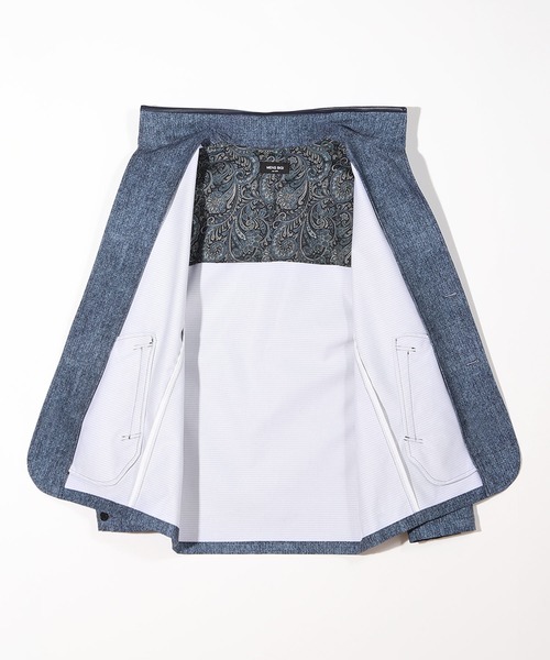 MEN'S BIGI(メンズビギ)の「ドットエアーヘリンボーンプリントスタンドカラージャケット<保温/透湿/撥水/防シワ/ストレッチ>Ⓡ(その他アウター・メンズ・ブラック系その他/チャコールグレー/ネイビー・01/02/03/04)」の10枚目の写真