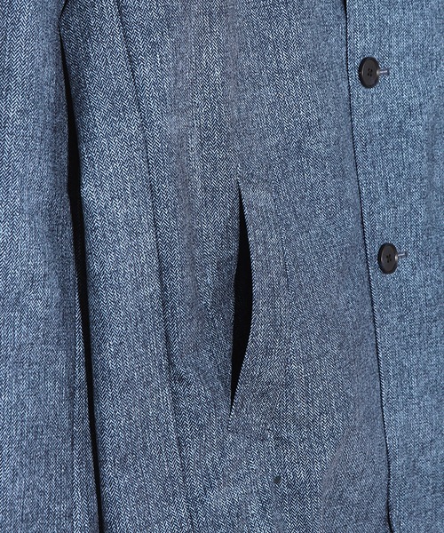 MEN'S BIGI(メンズビギ)の「ドットエアーヘリンボーンプリントスタンドカラージャケット<保温/透湿/撥水/防シワ/ストレッチ>Ⓡ(その他アウター・メンズ・ブラック系その他/チャコールグレー/ネイビー・01/02/03/04)」の9枚目の写真