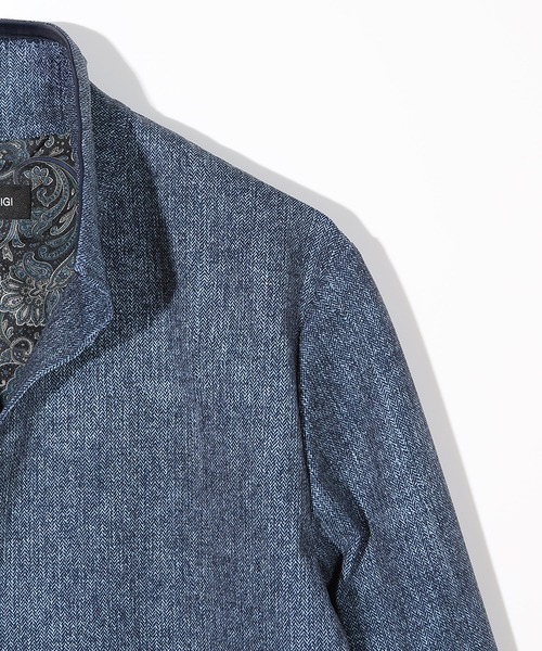 MEN'S BIGI(メンズビギ)の「ドットエアーヘリンボーンプリントスタンドカラージャケット<保温/透湿/撥水/防シワ/ストレッチ>Ⓡ(その他アウター・メンズ・ブラック系その他/チャコールグレー/ネイビー・01/02/03/04)」の7枚目の写真