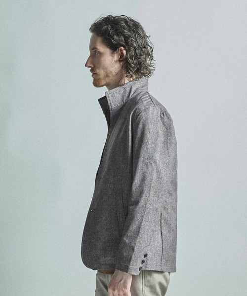 MEN'S BIGI(メンズビギ)の「ドットエアーヘリンボーンプリントスタンドカラージャケット<保温/透湿/撥水/防シワ/ストレッチ>Ⓡ(その他アウター・メンズ・ブラック系その他/チャコールグレー/ネイビー・01/02/03/04)」の18枚目の写真