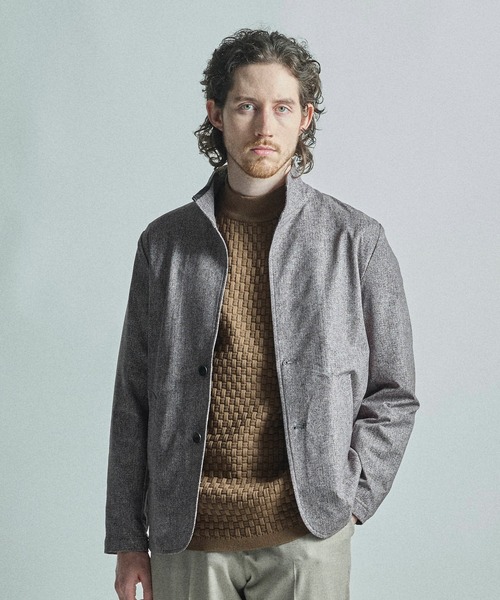 MEN'S BIGI(メンズビギ)の「ドットエアーヘリンボーンプリントスタンドカラージャケット<保温/透湿/撥水/防シワ/ストレッチ>Ⓡ(その他アウター・メンズ・ブラック系その他/チャコールグレー/ネイビー・01/02/03/04)」の17枚目の写真